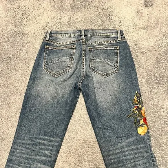 DRIFTWOOD Jeans Womens 26 Distressed Stretch Audrey Embroidered Boho Cottagecore - Picture 4 of 10